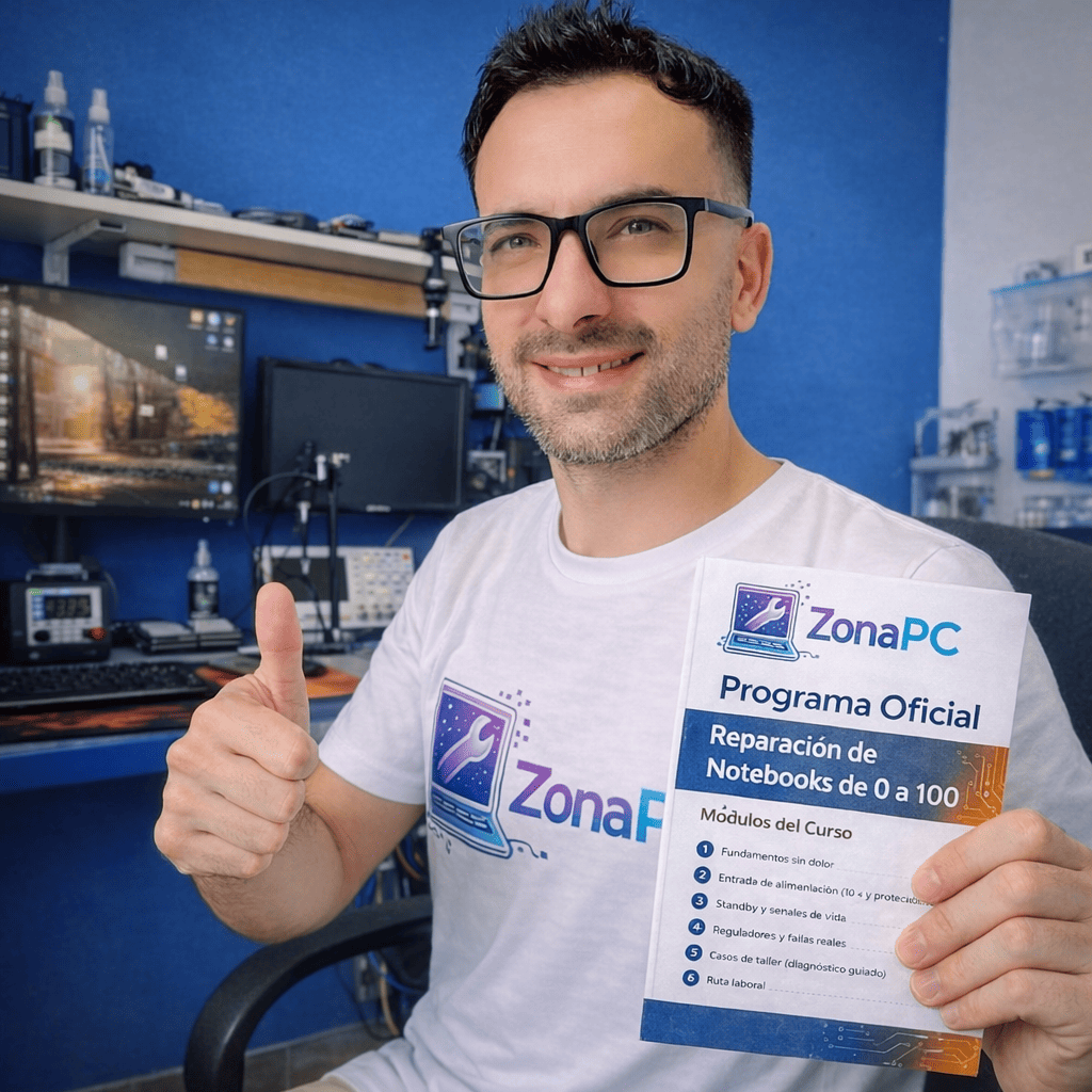 Programa oficial del curso de reparación de notebooks de ZonaPC